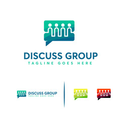 Discussion Group logo template, Consult Forum logo template, People and Consult logo designs vector illustration