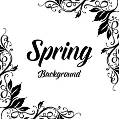 Obraz na płótnie Canvas Spring background with floral hand draw vector illustration