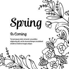 Spring is coming flower hand draw design vector illustration