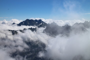 View from top of Rysy peak (2503 m), High Tatras, Slovakia 