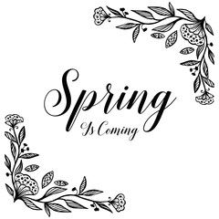 Obraz na płótnie Canvas Collection card spring is coming floral design vector illustration