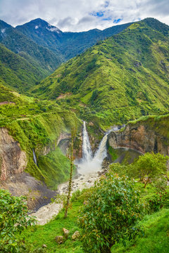 Amazing landscapes in Ba&ntilde;os Ecuador, located on the northern foothills of the Tungurahua volcano