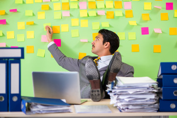 Businessman having trouble with his priorities