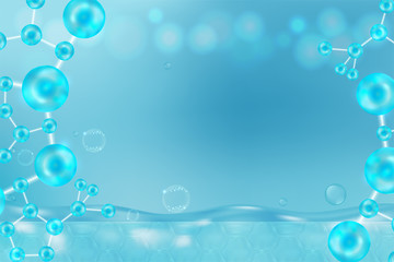 Blue genetic concept background with space for text for cosmetic or healthcare, vector illustration.	