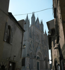 Orvieto,Italy-July 28, 2018: Alley in Orvieto, Umbria