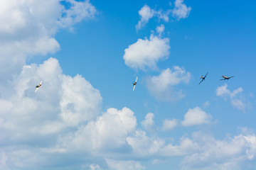 A Plane Formation at the Airshow after Executing the Split Move