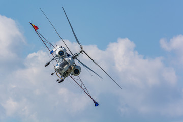 A Chopper Executing a Beautiful Move at the Romanian Airshow