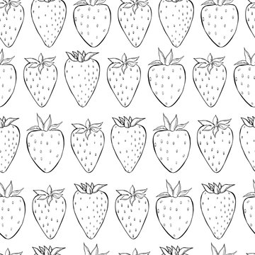 Vector seamless  pattern with strawberry.