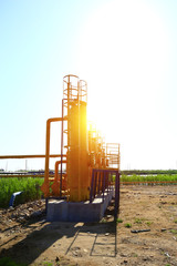 Obraz premium Pipeline valves and industrial equipment