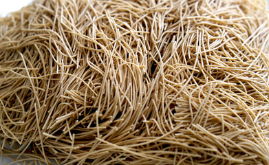 dry noodle nest texture and material background