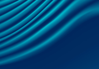 Abstract blue fabric wave curve with blank space luxury background vector illustration.