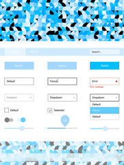 Light BLUE vector web ui kit with spheres.