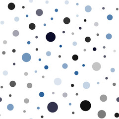 Dark BLUE vector seamless pattern with spheres.
