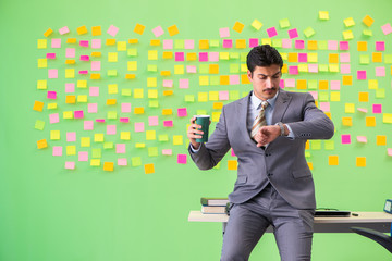 Businessman with many conflicting priorities   