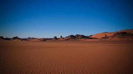 Sunrise view to Tin Merzouga dune, Tassili nAjjer national park, Algeria