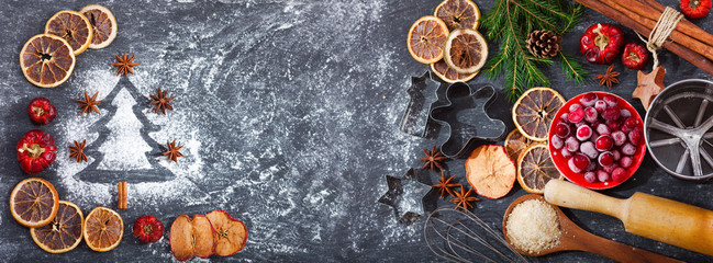 Ingredients for cooking Christmas baking