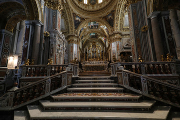 Obraz premium Altar Inside the Basilica Cathedral at Monte Cassino Abbey. Italy