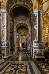 Fototapeta premium Inside the Basilica Cathedral at Monte Cassino Abbey. Italy