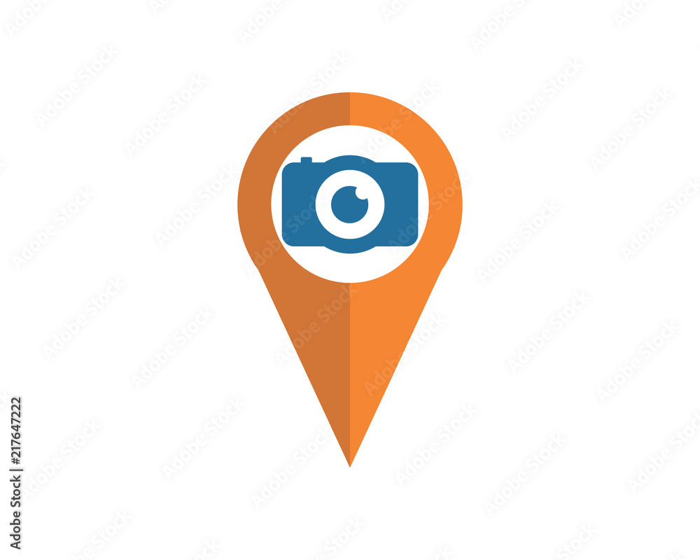 Canvas Prints camera marker map symbol logo image vector pin locate