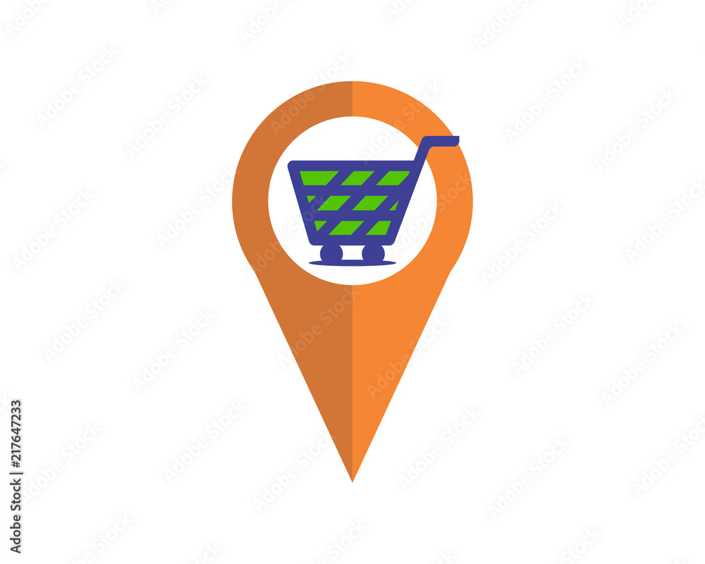Canvas Prints trolley marker map symbol logo image vector pin locate