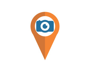 camera marker map symbol logo image vector pin locate