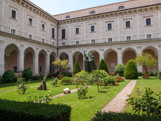 Fototapeta premium Death of Saint Benedict sculpture at the abbey at Montecassino, Italy.