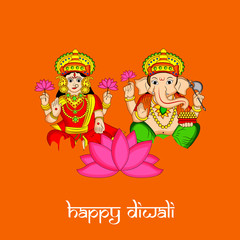 illustration of elements of hindu festival Diwali background
