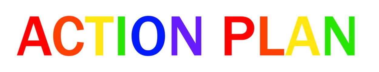 ACTION PLAN Muclticolor rainbow style
