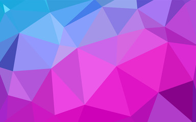 Light Pink, Blue vector gradient triangles pattern.