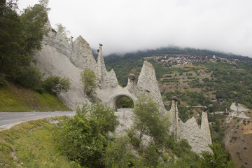 piramides d'euseigne in the swiss canton of wallis or valais