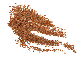 Linseeds on a white background