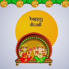 illustration of elements of hindu festival Diwali background
