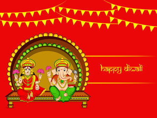 illustration of elements of hindu festival Diwali background

