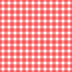 Seamless plaid, check pattern red and white. Design for wallpaper, fabric, textile, paper. Simple background