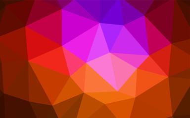 Dark Pink, Red vector abstract polygonal template.