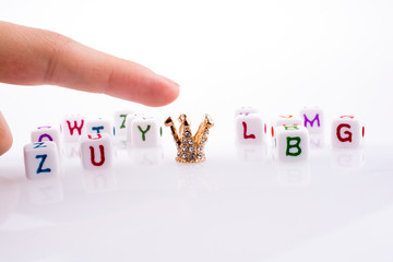 Crown between Letter cubes