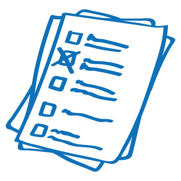 Handgezeichnetes Formular in dunkelblau