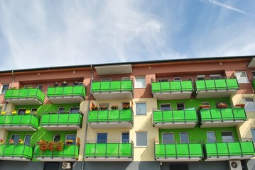 Zielone balkony - obrazy, fototapety, plakaty