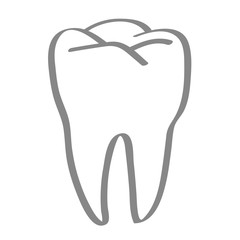 Handgezeichneter Zahn in grau