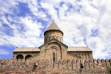Fototapeta na wymiar Svetitskhoveli Orthodox Cathedral in Mtskheta, Georgia
