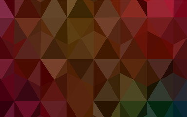 Obraz premium Dark Green, Red vector polygon abstract backdrop.