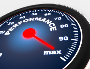 Speedometer concept on white background . 3d rendered illustration