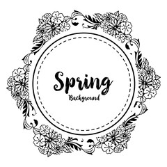 Spring card with floral frame design vector illustration