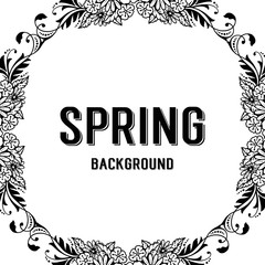 Spring card with floral frame design vector illustration