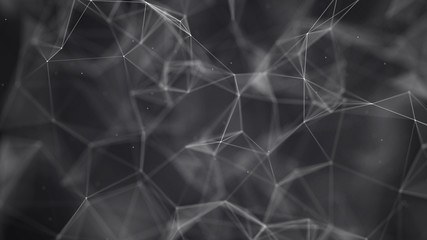 Data technology background. Big data visualization. Connecting dots and lines. Science background. 3D rendering. 4k.