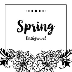 Spring card with floral frame design vector illustration