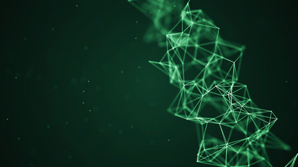 Data technology background. Big data visualization. Connecting dots and lines. Science background. 3D rendering. 4k.