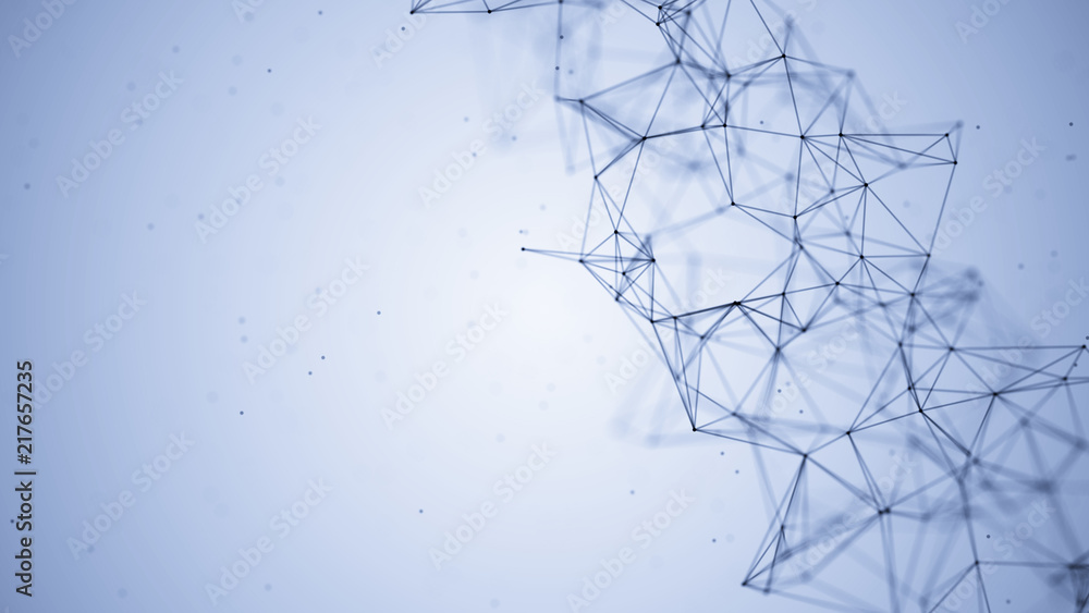 Aufkleber Abstract connecting dots and lines. Technology background. Global network connection.