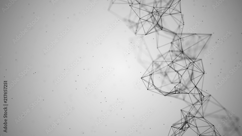 Aufkleber Abstract connecting dots and lines. Technology background. Global network connection.