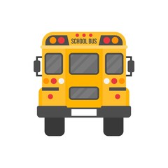 Fototapeta na wymiar school bus isolated on white background, flat design icon back to school concept